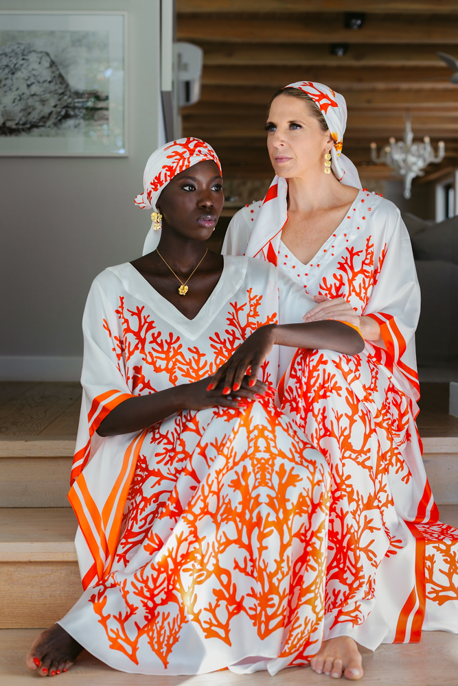 Kaftan Silk - Red Coral